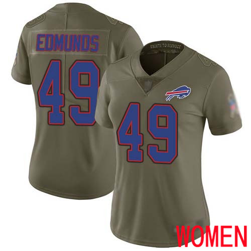 Women Buffalo Bills #49 Tremaine Edmunds Limited Olive 2017 Salute to Service NFL Jersey
